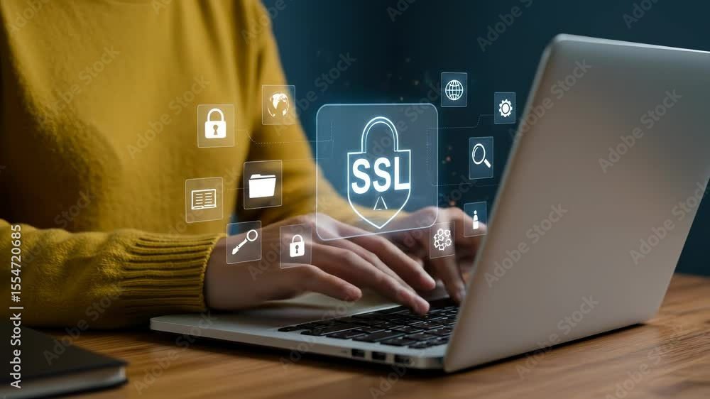Poster ssl security: protecting your data online | secure connection, website encryption, internet safety, 