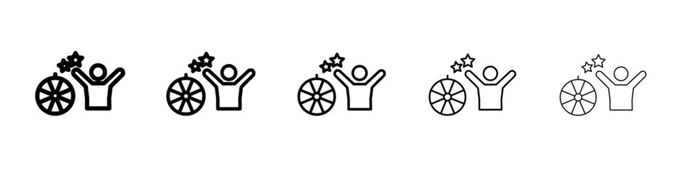 Fototapeta premium Men luck icon flat simple outline logo