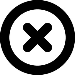 Close Cancel Delete X Button Icon Vector Symbol
