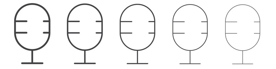 Mic icon flat simple outline logo