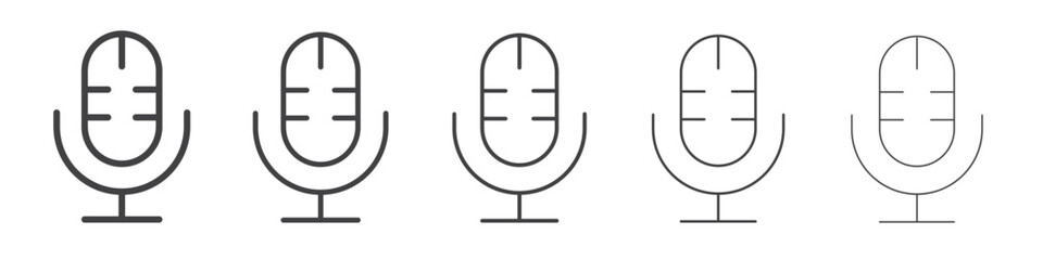 Microphone icon flat simple outline logo