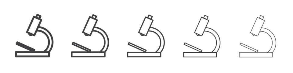Microscope icon flat simple outline logo