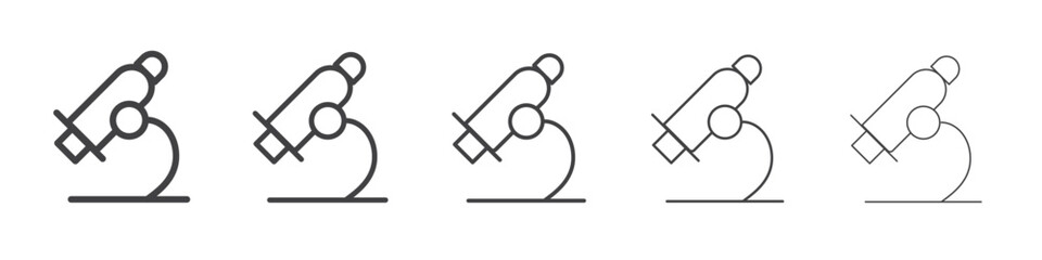 Microscope icon flat simple outline logo