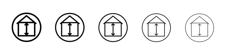 Minimum ceiling heights icon flat simple outline logo