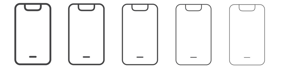 Mobile icon flat simple outline logo