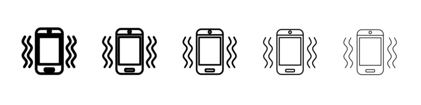 Mobile phone vibrating icon flat simple outline logo