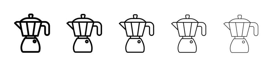 moka pot icon flat simple outline logo