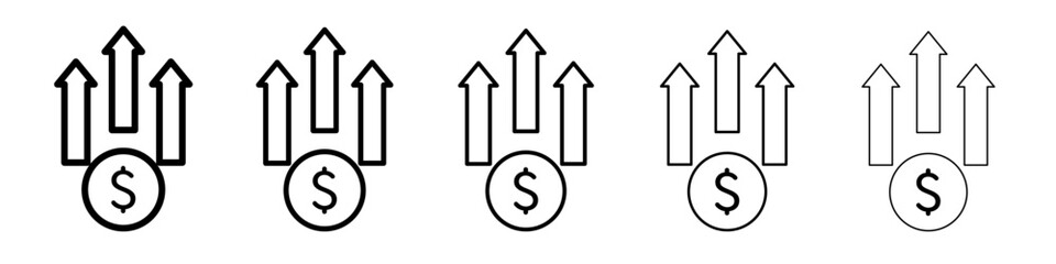 Money growing icon flat simple outline logo