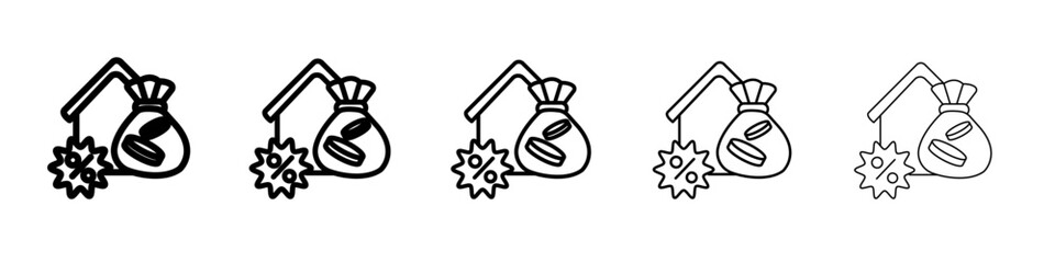 Mortgage icon flat simple outline logo