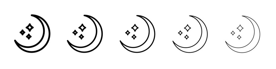 moon outline icon flat simple outline logo