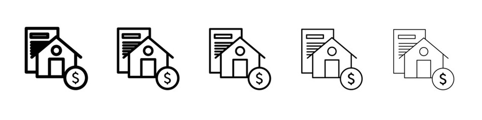 Mortgage loan icon flat simple outline logo