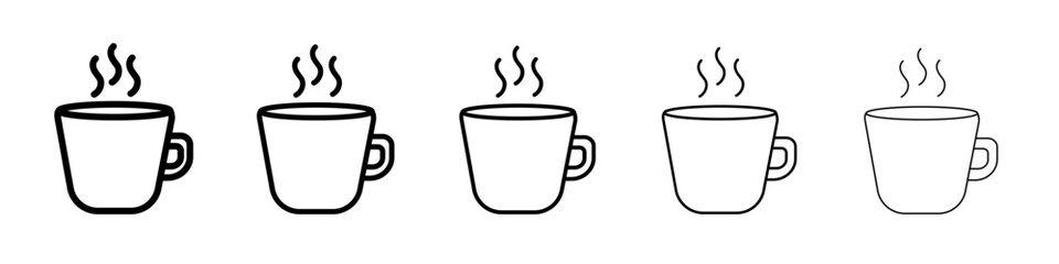 Mug icon flat simple outline logo