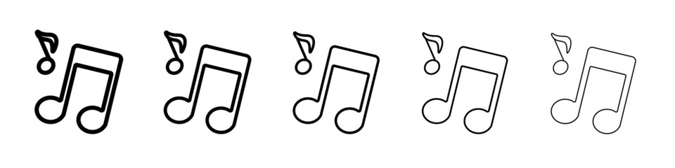 Music icon flat simple outline logo