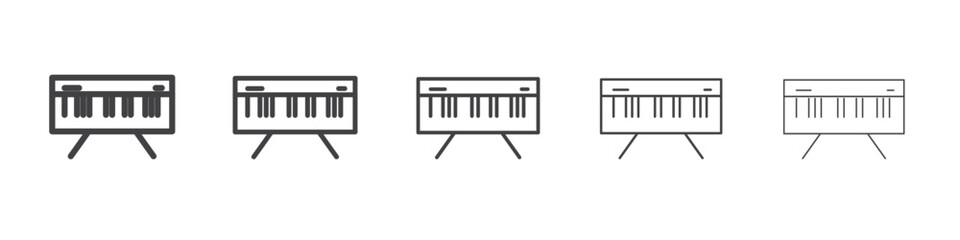 Music keyboard icon flat simple outline logo