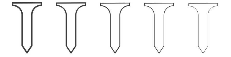 Nail icon flat simple outline logo