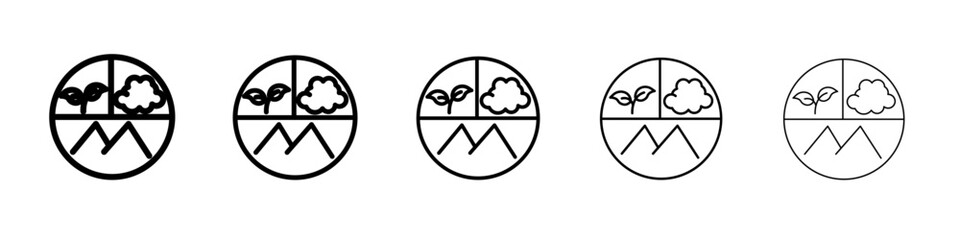 Natural resources icon flat simple outline logo