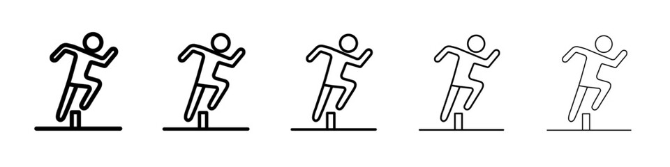 Obstacle race icon flat simple outline logo
