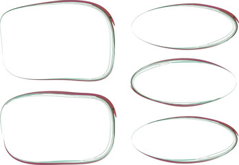 dark green dusty pink color thin abstract creative doodle frames shapes
