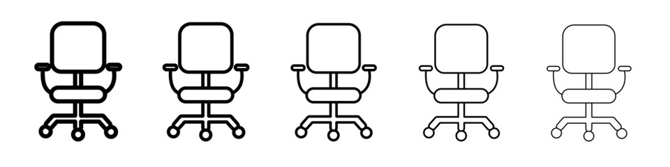 Office chair icon flat simple outline logo