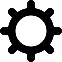 Helm Wheel Icon Vector - Maritime Steering Symbol for Navigation Design