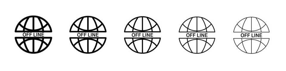 offline icon flat simple outline logo