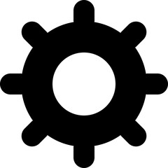 Ship Wheel Icon Vector - Navigation Steering Symbol for Marine Design