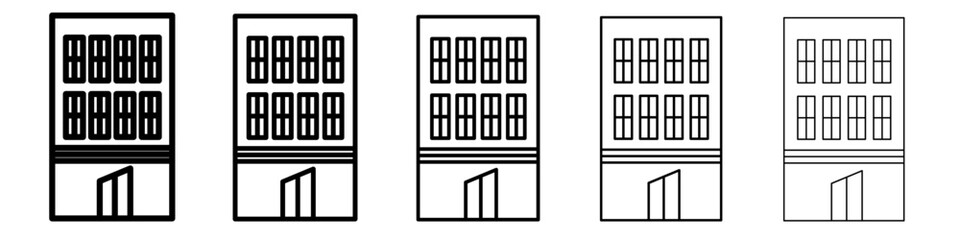 Office building icon flat simple outline logo