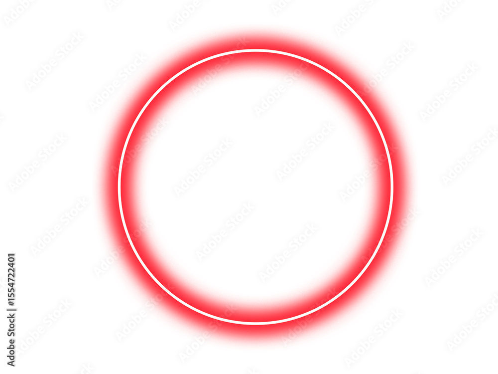 Poster abstract geometric red circle with white outline inside a square frame with cutouts isolated on tran