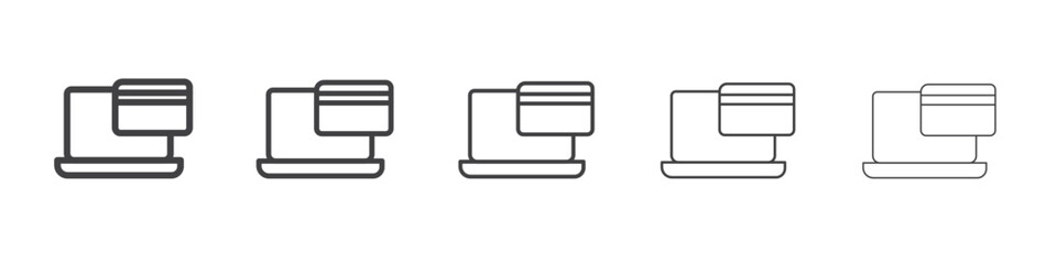 Online payment icon flat simple outline logo