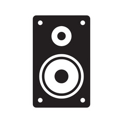 Fototapeta premium Audio speaker icon for music and sound system with volume control for party and entertainment digital loud equipment for stereo sound listening vector solid glyph icon
