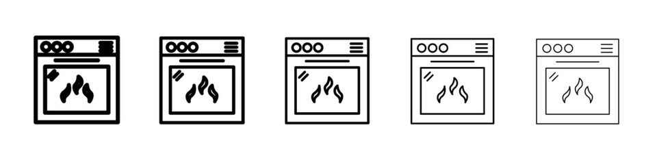 Oven icon flat simple outline logo