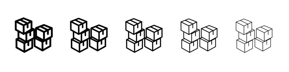 Obraz premium Package icon flat simple outline logo