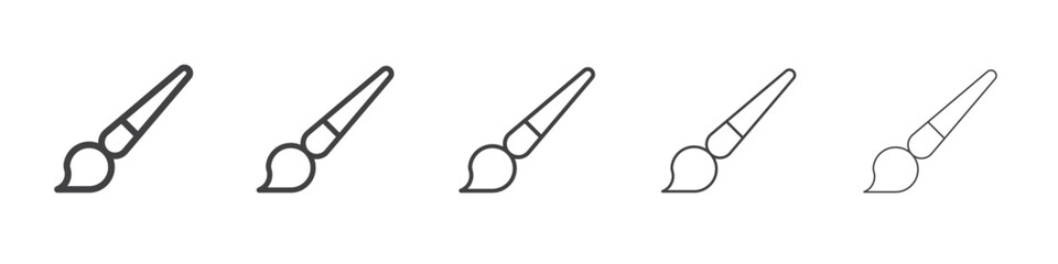Paint brush icon flat simple outline logo