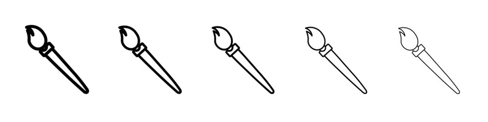 Paint brush icon flat simple outline logo