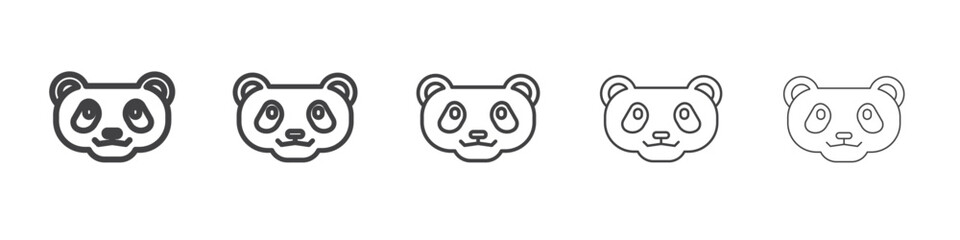 Panda icon flat simple outline logo