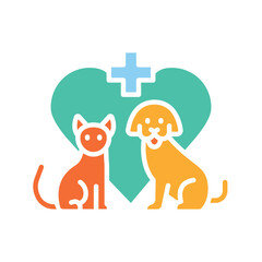 Veterinary Care color flat icon for digital and print projects.