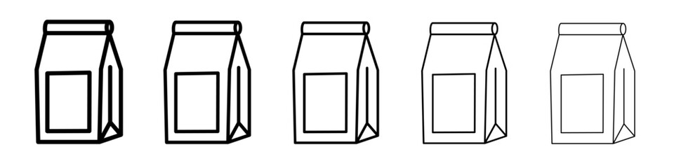 Paper bag icon flat simple outline logo