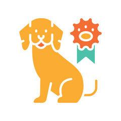 behavioral animal therapy color flat icon for digital and print projects.