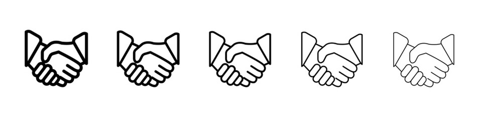 Partnership icon flat simple outline logo