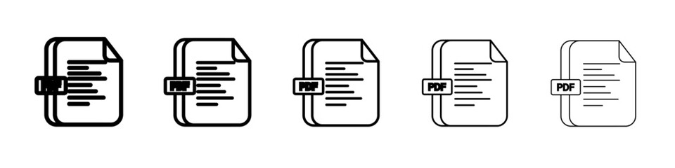 PDF file icon flat simple outline logo