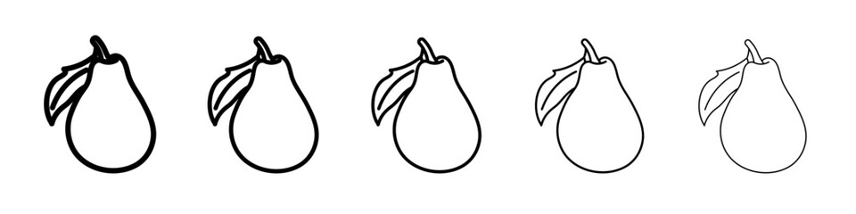 Pear icon flat simple outline logo