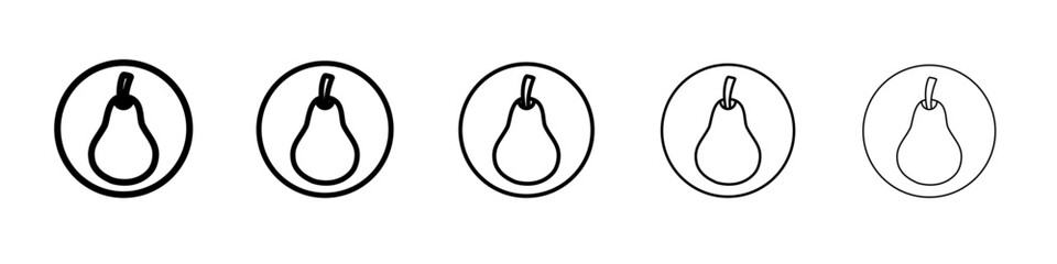 Pear icon flat simple outline logo