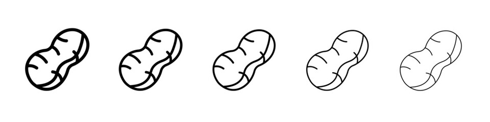 Peanut icon flat simple outline logo