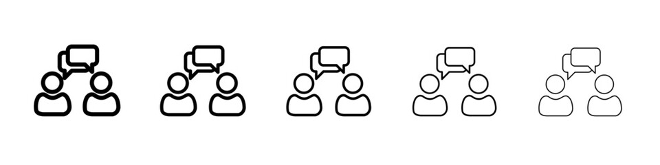 Person conversation icon flat simple outline logo