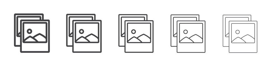 Pictures icon flat simple outline logo