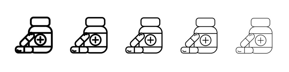 pill bottle flat simple outline logo