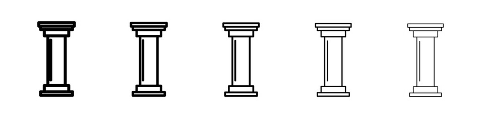 Pillar column icon flat simple outline logo