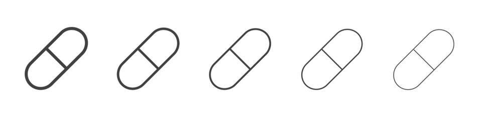 Pill icon flat simple outline logo