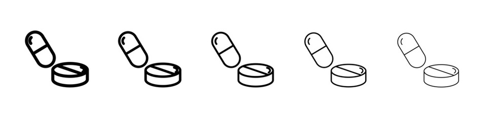 Pills icon flat simple outline logo