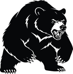 Fototapeta premium bear silhouette with white background